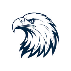 Fototapeta premium Minimal Flat Bald Eagle Head Icon PNG Transparent Background