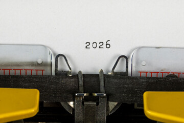 2026 written on an old typewriter	
