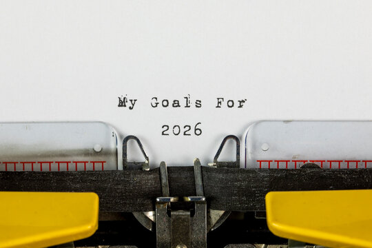 My Goals For 2026 written on an old typewriter	
