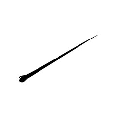 Simple black nasal swab silhouette, symbolizing medical testing, healthcare, and modern diagnostics.
