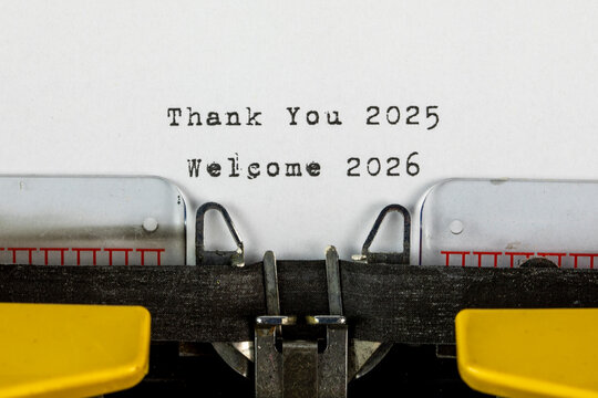 Thank You 2025 , Welcome 2026 , New Year and Christmas Concept	