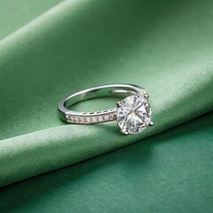 diamond ring on transparent background