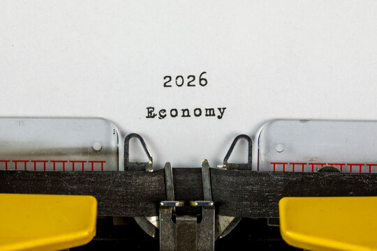 2026 economy - written on an old typewriter	