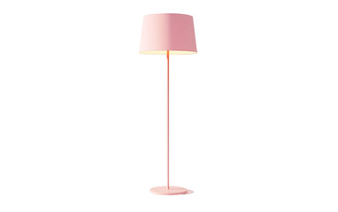 Minimalist simple floor lamp with pastel shade for modern home interior lighting isolated on transparent background PNG