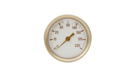 Isolated dial instrument showing a reading on its scale, with needle pointing near zero
