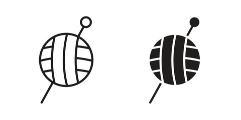 Crochet icons in line stroke outline art and clip art