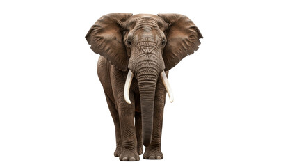 Isolated, African elephant, Loxodonta, tusked, full body shot, facing forward, wildlife
