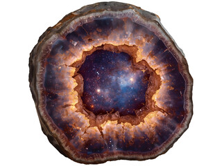 Obraz premium Luminous Geode with a Cosmic Interior.