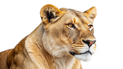 Fototapeta premium female-lion-view-from-the-side-isolated-on-white-background.