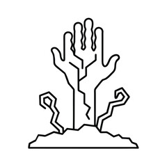 Digital Zombie Hand Futuristic Outline Design