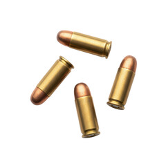 Fototapeta premium Golden projectiles scattered in the void, a symbol of potential force and energy, emphasizing a