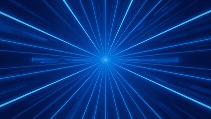 Naklejka premium Experience the future with dynamic blue light streaks zooming into a bright, energetic vortex of innovation and speed.