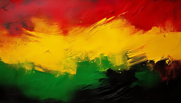 black history month canvas grunge texture red yellow green paint color celebration background