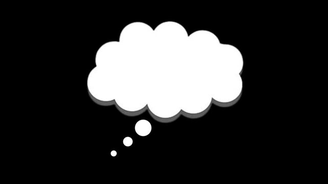 Thought bubbles with blank speech dialogue animation 