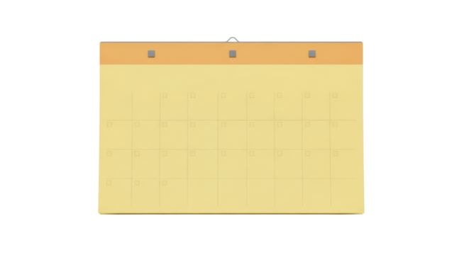 Isolated blank tear-off calendar without dates, month or days of the week, office tool