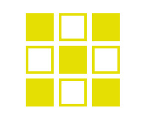 Square Outline And Square Shape Collection Yellow Symbol Element Vector Graphic Design Illustration