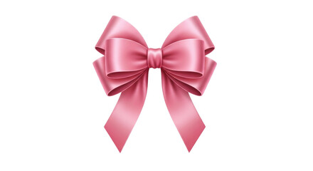 Isolated Pink Ribbon Bow Decoration, Celebration Gift Package Decoration Present, no background