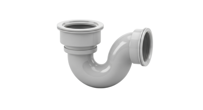 Isolated S-trap for plumbing fixture, drainpipe component for bathroom or kitchen sink, new plumbing