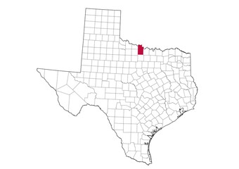 Location Of Clay County in Texas Map, USA