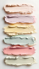 Horizontal rows of pastel oil paint strokes, thick creamy impasto texture.