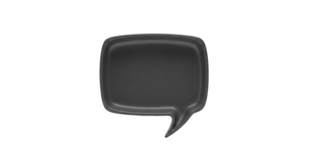 Isolated dark gray speech bubble, talking box, callout shape, thinking balloon icon sign