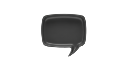 Isolated dark gray speech bubble, talking box, callout shape, thinking balloon icon sign