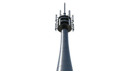Isolated cell tower for communication network infrastructure with antennas and transmission