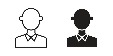 Businessman icons in line stroke outline art and clip art