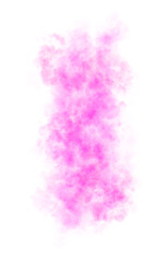 Vivid glowing pink smoke cloud texture on transparent background with mystical atmospheric effect and soft edges
