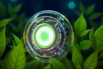 Breathtaking Striking Futuristic harmony core symbolizing sustainability