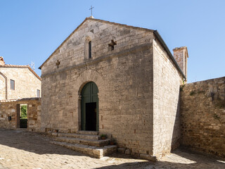 Naklejka premium San Biagio a Vignoni, romanesque styled church at Vignoni a San Quirico d'Orcia in the province of Siena, Italy 