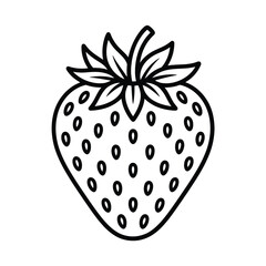 Simple outline drawing of a fresh strawberry fruit