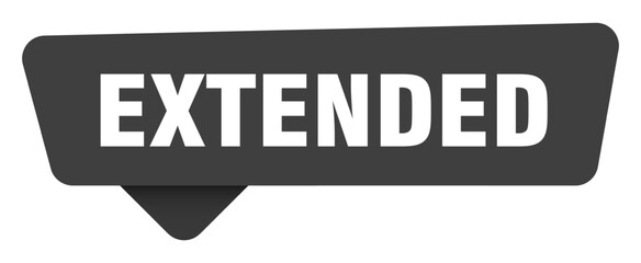 extended black sign isolated on transpatent background. extended sticker