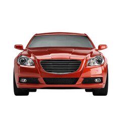 Naklejka premium Red sedan parked in a studio setting showcasing sleek design and modern features