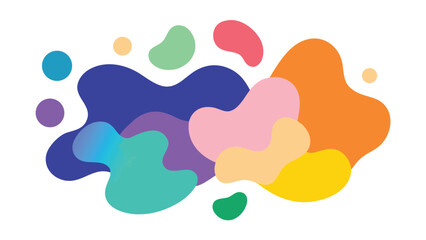 Colorful abstract shapes floating on a