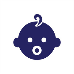 Baby Face Icon – Childcare, Parenting, Infant Symbol