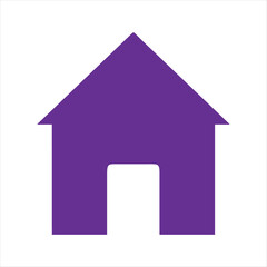Purple Home Icon – Minimal Flat House Symbol for UI, Web, and App Design