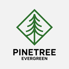 Pine tree badge logo template