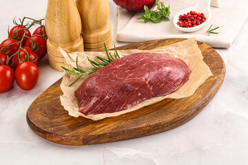 Raw beef meat uncocked steak