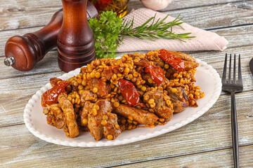 Rasted chicken meat with ptitim