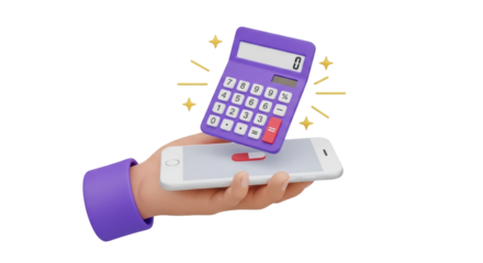 Isolated calculator on phone for healthcare cost calculations and insurance analysis