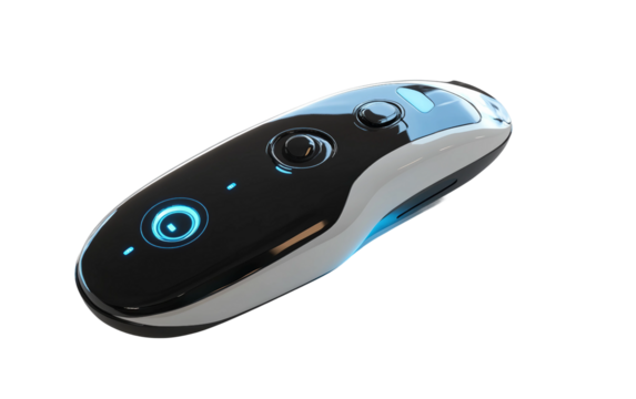 Multifunctional smart key with fingerprint sensor designed for modern security and convenient access control isolated on transparent background PNG