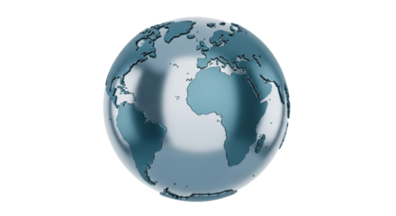 Isolated World Globe Showing Continents, Oceans, and Landmasses, Geography Sphere