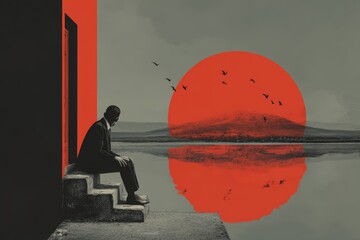 Aesthetic illustration for mental depressive disorder