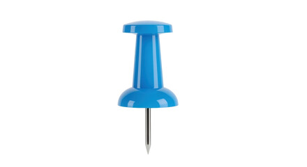 Isolated blue pushpin ready for use in office or home, notice board pin tack with point