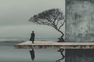Aesthetic illustration for mental depressive disorder