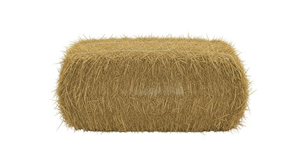 Isolated rectangular bale of hay ready for animals to eat with no background present © Natasha