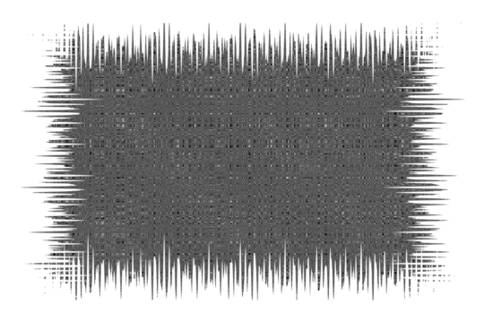 Abstract black and white digital glitch art pattern with distorted lines and noise effect
