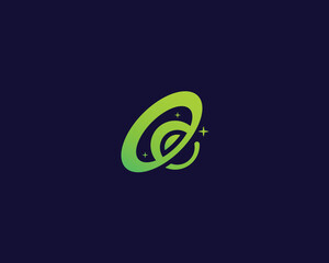 Letter E Space Astronaut logo symbol