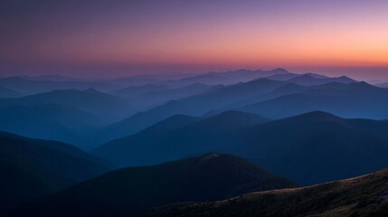 Obraz premium Majestic mountain range at sunrise
